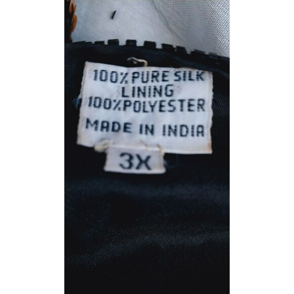 Scala Vintage Black Gold 100% Silk Sequin Blouse Top Size 3x (large) - Picture 4 of 10